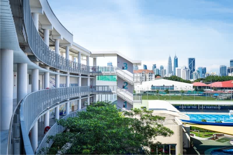ISKL campus courtyard and school buildings