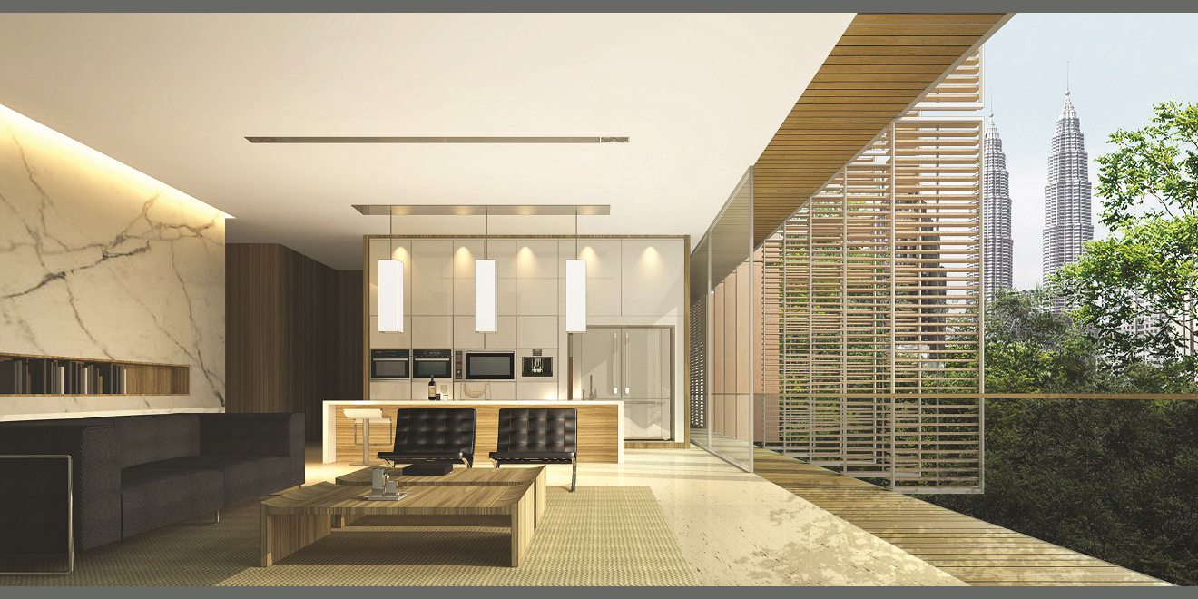 U-Thant Place living space, YTL Land architectural visualisation